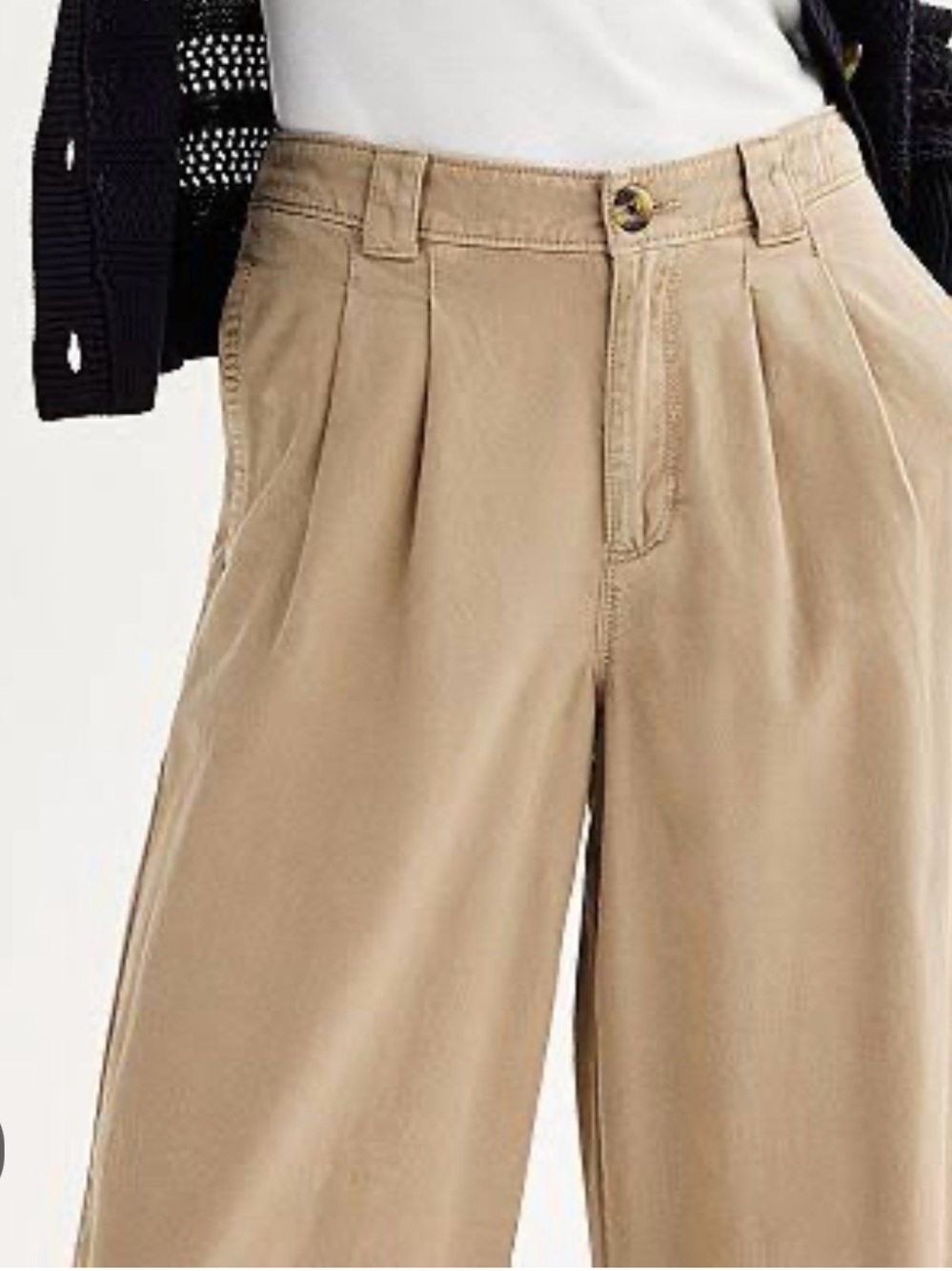 Sonoma Goods for Life High-Rise Wide-Leg Pants in Khaki Beige - Picture 2 of 11